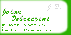 jolan debreczeni business card