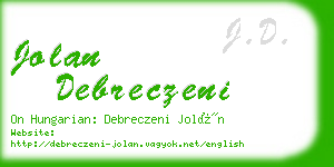 jolan debreczeni business card